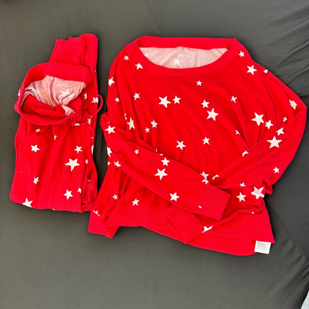 Gilly Hicks Red Starry Pajama Set